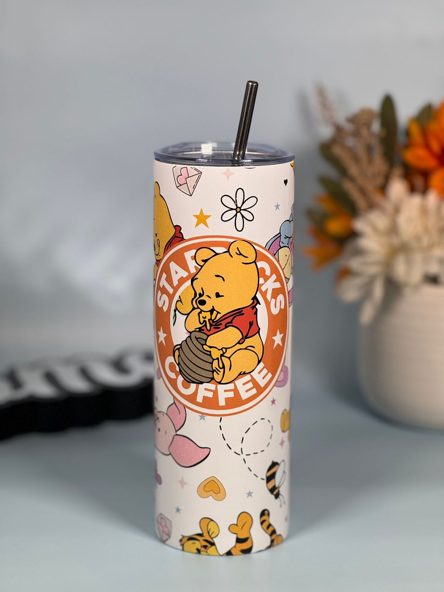 Spring flower Pooh Tumbler