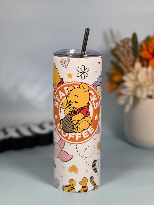 Spring flower Pooh Tumbler